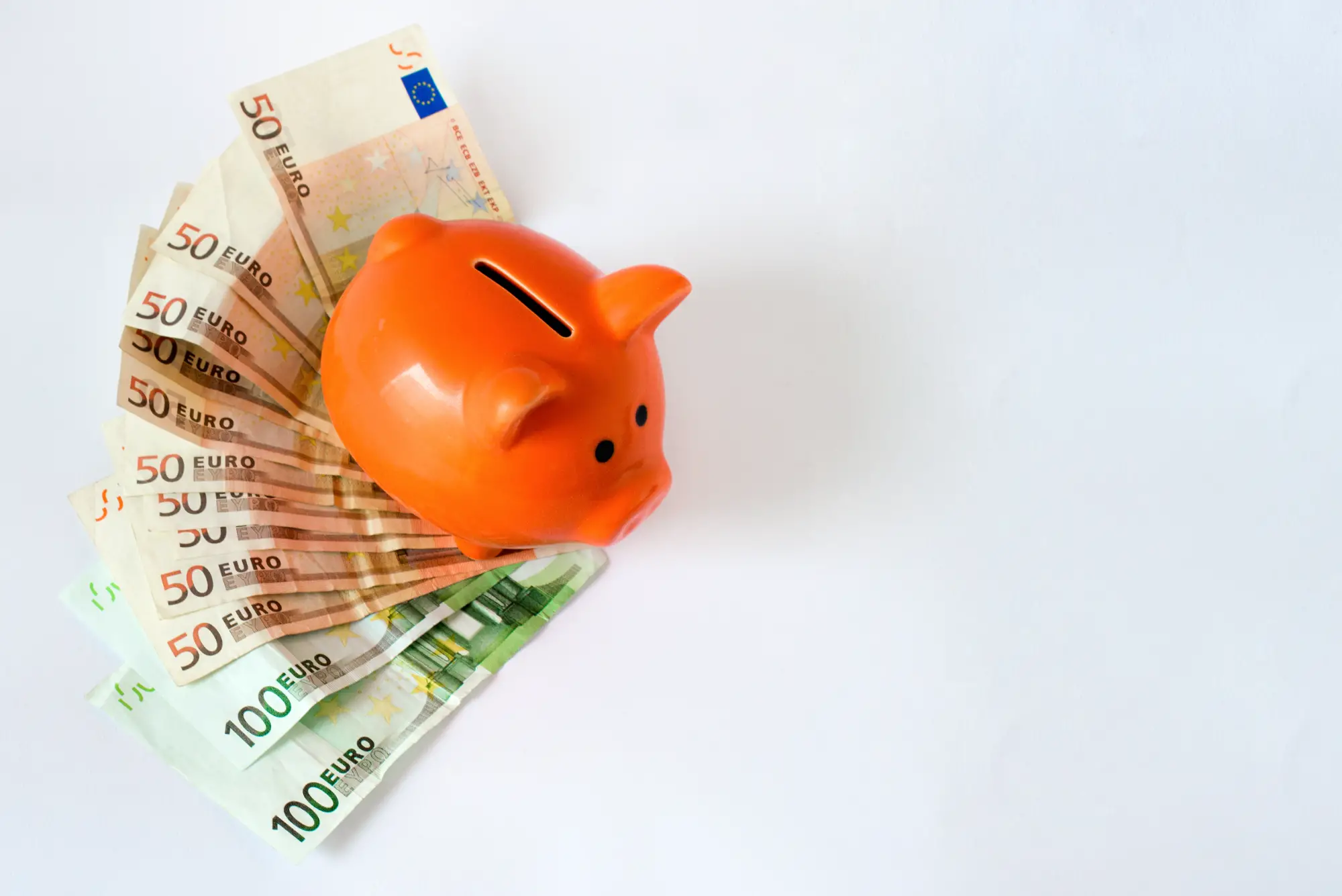 tirelire cochon avec billets euros